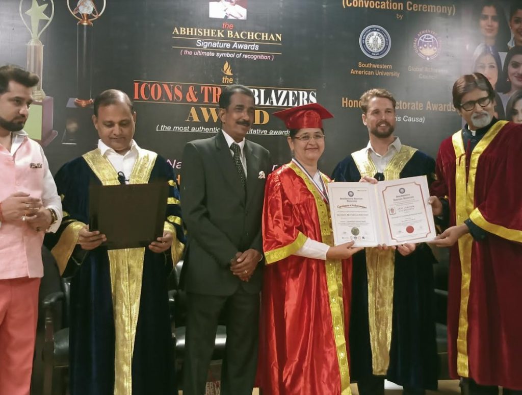 Doctorate award to BK Geeta behn